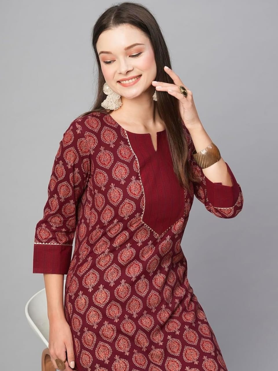 Shamal Printed Cotton Blend Kurti With Bottom Catalog